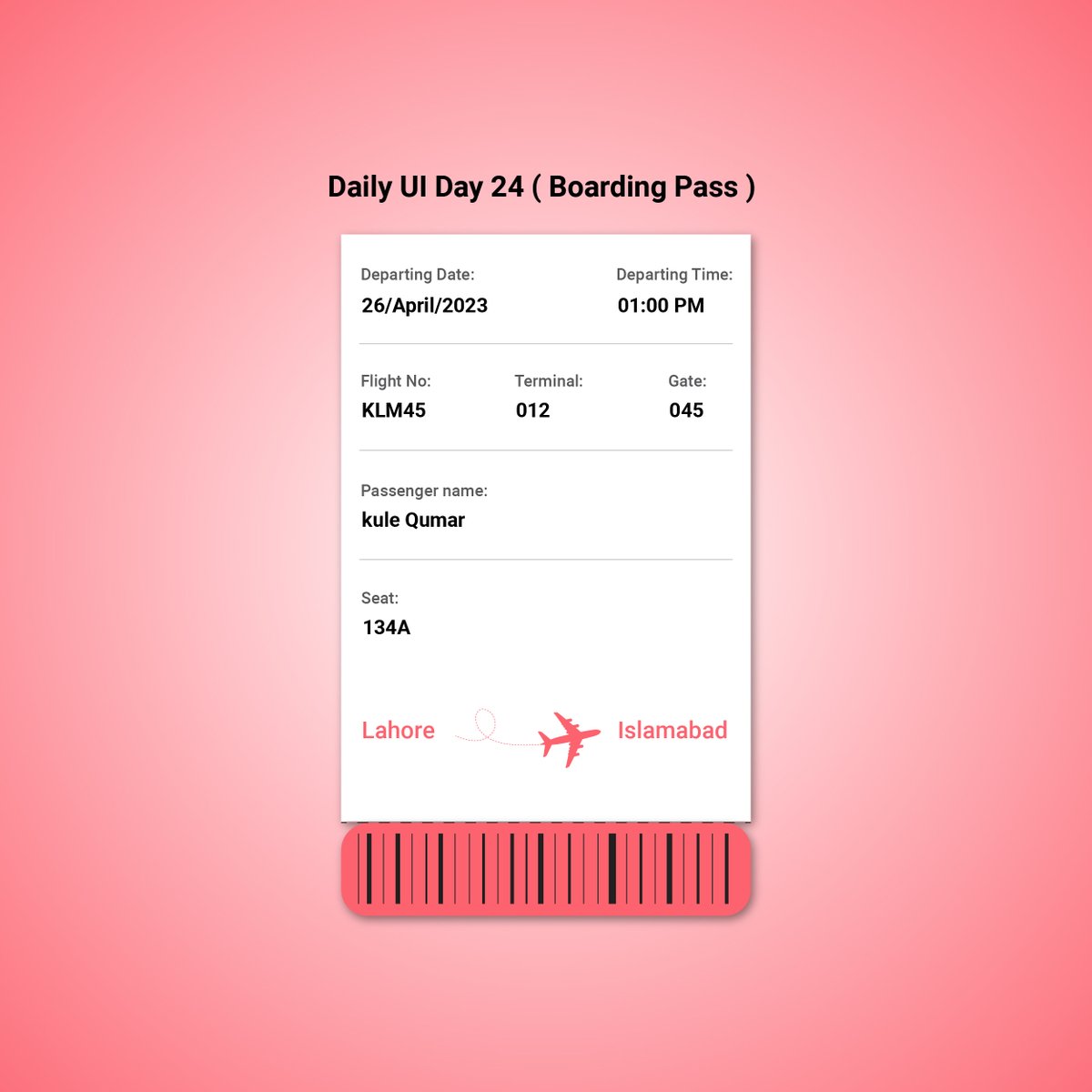 Farzincreation's tweet image. Daily UI Day 24 by FA Creation dribbble.com/shots/21305767… 
#dailyui #ui #uiuxdesign #day24 #boardingpass