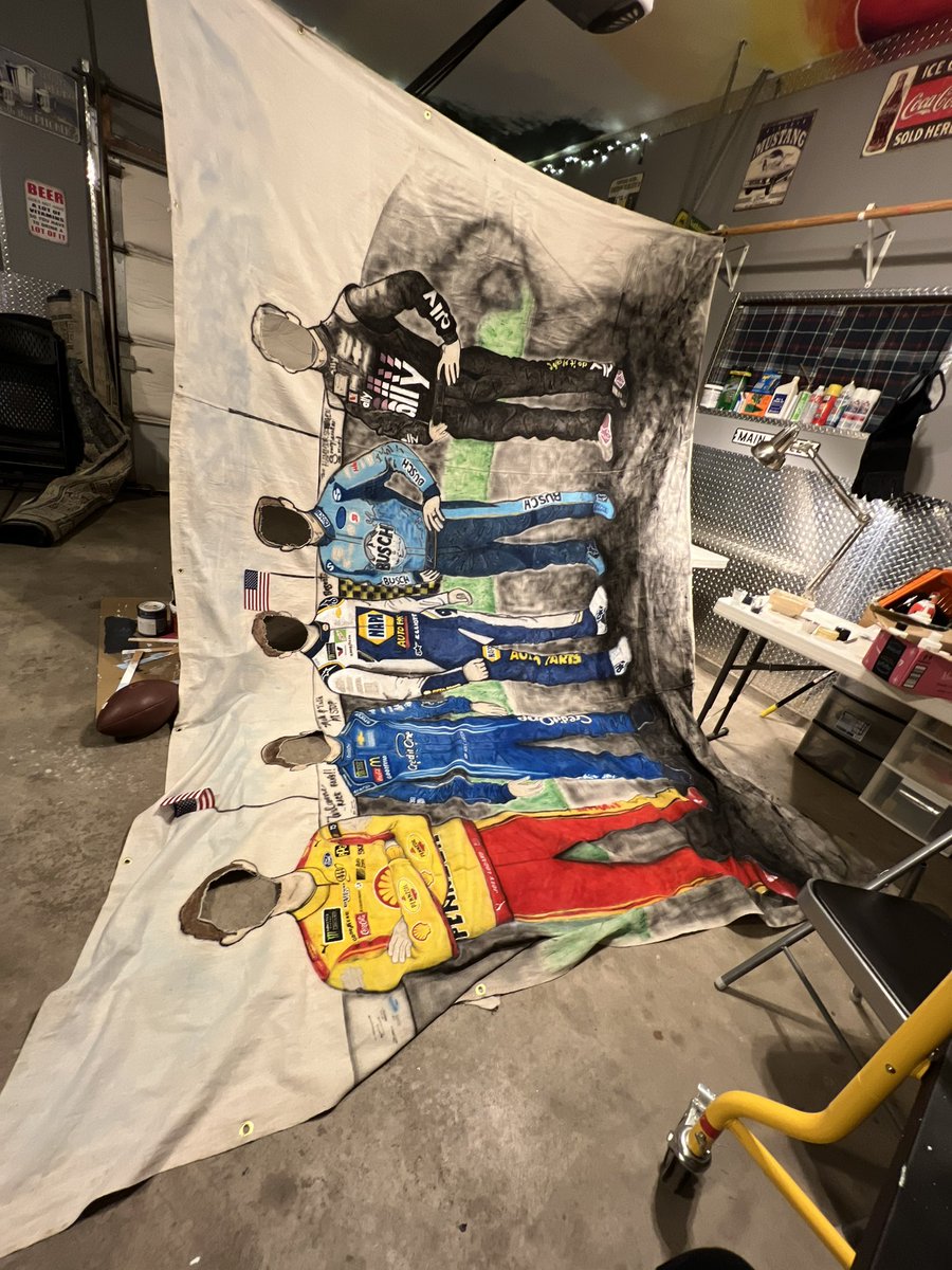 MN_VALCAREY's tweet photo. @KevinHarvick @joeylogano @chaseelliott  @KyleLarsonRacin @JimmieJohnson  swing by infield campsite 2087 @kansasspeedway  and sign this work of art! I have HUNDREDS of hours in it- would be an honor! #4EVER #NASCAR75 https://t.co/gJkq4uAbFU