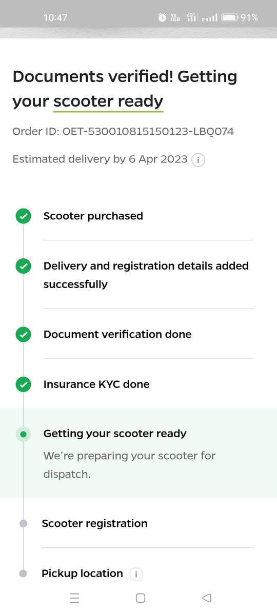 prithvisrg's tweet photo. @OlaElectric I booked my ola S1 on 15-01-2023 with full payment. Still i am waiting for scooter after 100days of booking. Very poor response form customer care and ola experience center wanowire pune. When I will get my scooter? https://t.co/gA4Cf5FKB7