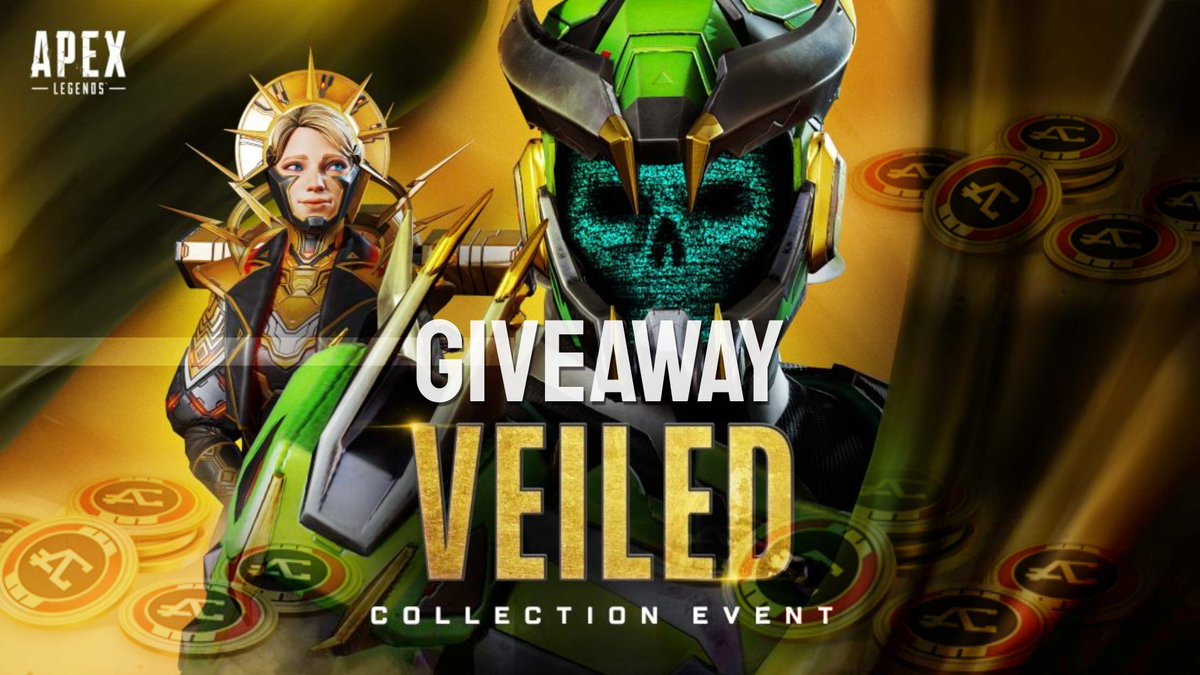 ⭐ VEILED COLLECTION EVENT GIVEAWAY ⭐

- 6700 Apex Coins 
- PC Worldwide

👇👇👇 REQUIREMENTS 👇👇👇

🔁 RT
💖 LIKE
👉 Follow <a href="/VkJustSmile/">⭐ Viki</a> &amp; <a href="/EA_Espana/">EA Spain</a>

* Winners announced on Wed 3rd. 🍀