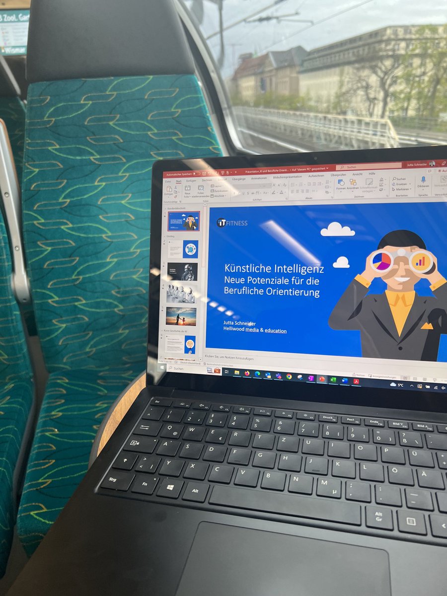 Jutta Schneider (@juttaschneider) on Twitter photo Auf dem Weg zum Beratungstag der <a href="/Bundesagentur/">Bundesagentur für Arbeit</a> in Schwerin. Auch bzw. gerade in der Beruflichen Orientierung darf #KI nicht fehlen. bin sehr gespannt auf die Diskussionen und Fragen der Berater:innen in meinem Workshop. #FutureSkills #ITFitness Auf dem Weg zum Beratungstag der <a href="/Bundesagentur/">Bundesagentur für Arbeit</a> in Schwerin. Auch bzw. gerade in der Beruflichen Orientierung darf #KI nicht fehlen. bin sehr gespannt auf die Diskussionen und Fragen der Berater:innen in meinem Workshop. #FutureSkills #ITFitness