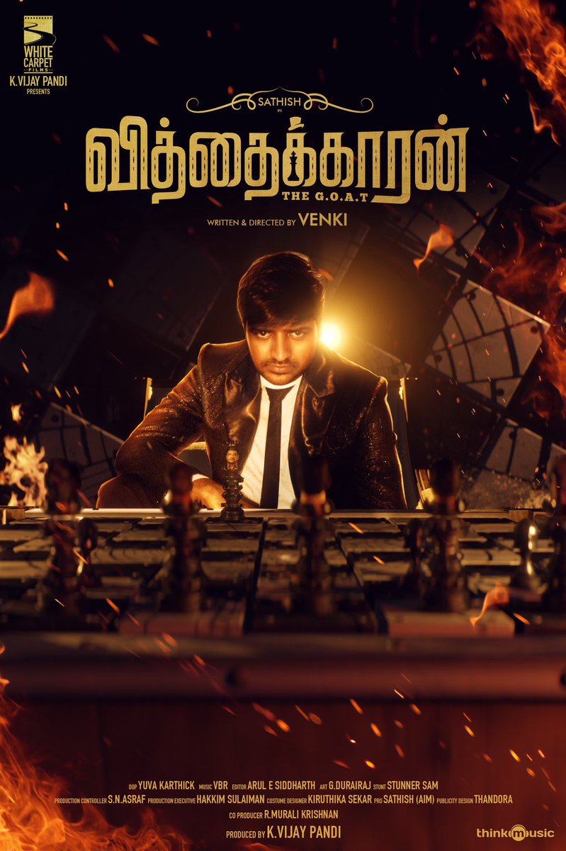 actorsathish's tweet photo. First Look &amp; Motion Poster of 

#Vithaikkaaran 💪

#வித்தைக்காரன் 💪

https://t.co/rKJbOfq9XX

@Venki_dir #SimranGupta @WCF2021 @vijaywcf @Vbrcomposer @iamyuvakarthick  @editorsiddharth @Gdurairaj10 @Muralikris1001
@R_chandru @thinkmusicindia @teamaimpr @CtcMediaboy
Bless us 🙏🏻❤️ https://t.co/DgTeXw0pD3