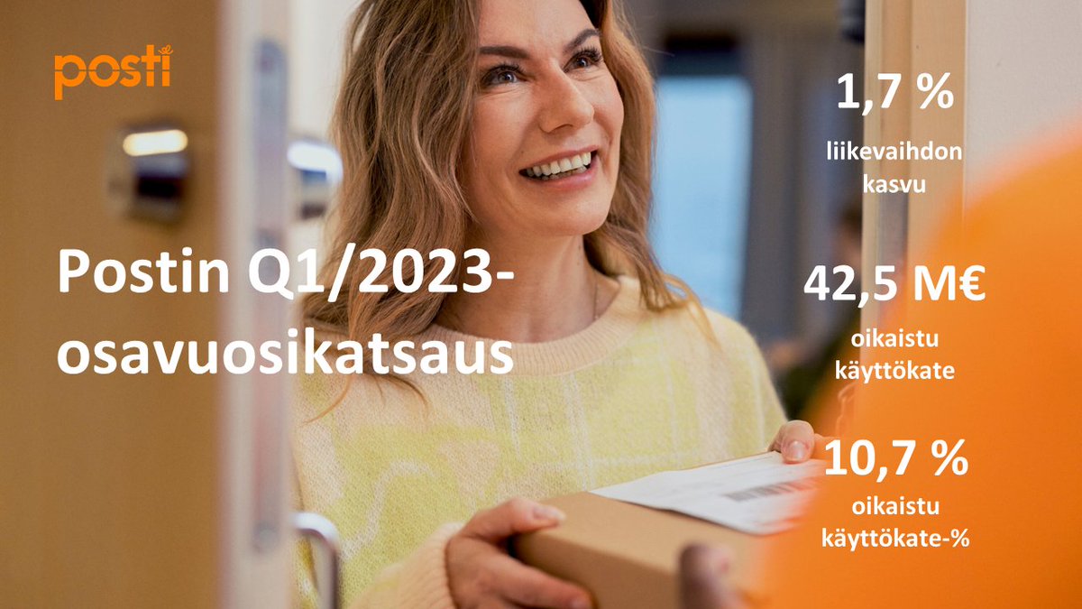 Hieno alku vuodelle. <a href="/Postigroup/">Posti</a> 'n liikevaihto ja kannattavuus kasvoivat. posti.com/media/talousuu…
#Q12023 #Posti #Tulos #Osavuosikatsaus