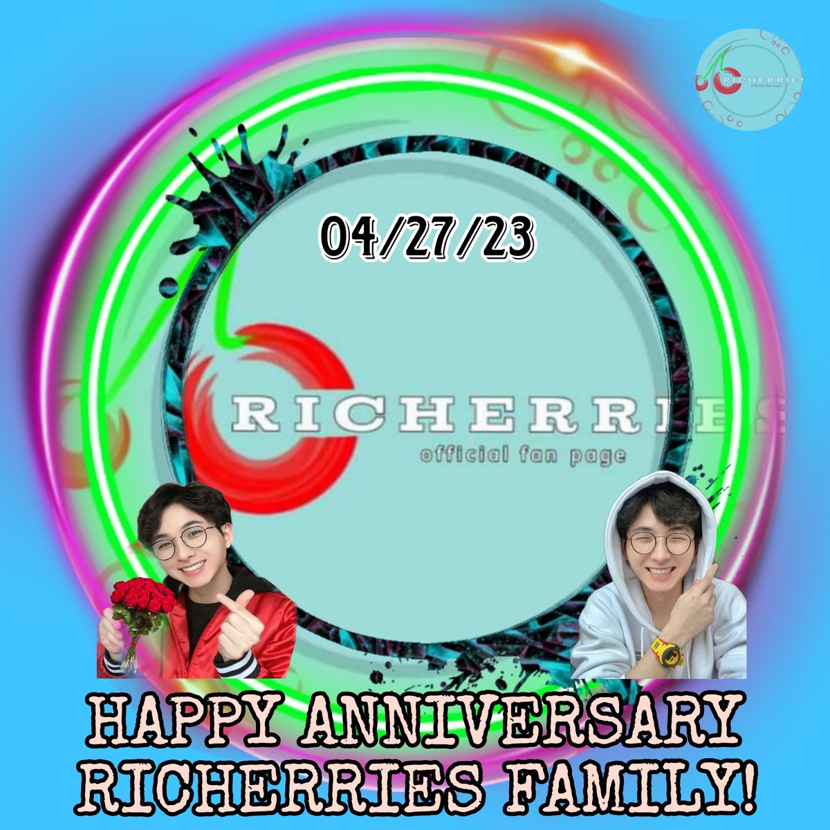 richerries_ofc's tweet photo. Happy 3rd Anniversary Evan Tan &amp; Richerries Family!! 🎊❤ Yay! 
Congratulations Fam! Stay strong sa atin!  😍
04/27/23

#itsevantan #richerries_ofc #richerries #admin_bcm #evantansricherries https://t.co/6dh57HpSu7