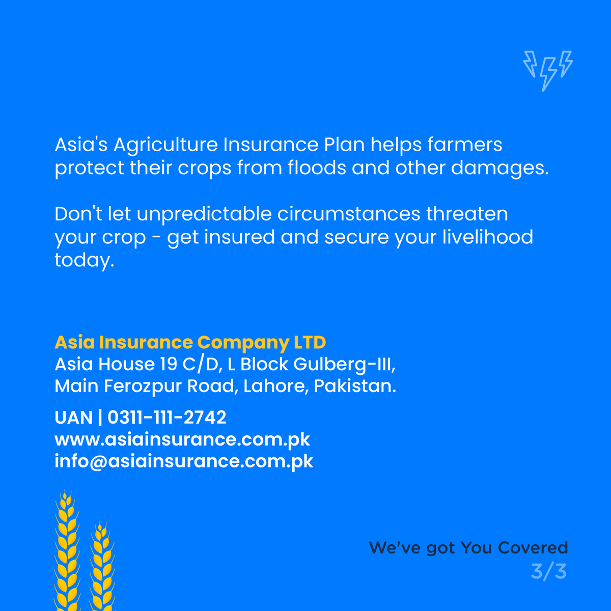 AsiaInsuranceP's tweet photo. Worried about your crop damage? Asia's Agriculture Insurance Plan has got you covered. Call us: 0311 1112742 or visit: https://t.co/fmv0Mf6THr
#AsiaInsurance #AgricultureProtection #InsuranceAgency #ClimateChangeThreats #Farminsurance #Cropprotection #Pakistan #farmingtips #LHR https://t.co/UNamj4gh5z