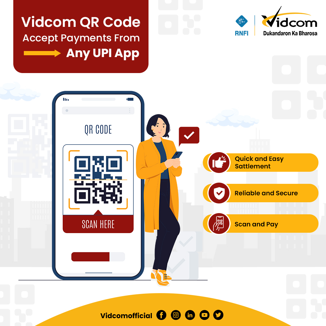VidcomS's tweet photo. Get ready to accept payments from any 𝐔𝐏𝐈 app hassle-free with 𝐕𝐢𝐝𝐜𝐨𝐦'𝐬 𝐐𝐑 𝐜𝐨𝐝𝐞 Local shopkeepers, elevate your business with seamless and secure transactions today.
#vidcom #fintech #UPI #QRCode #QRCodeScanner #GoDigital #GoCashless #digitalpayments #DigitalIndia https://t.co/BwmOVhppgQ