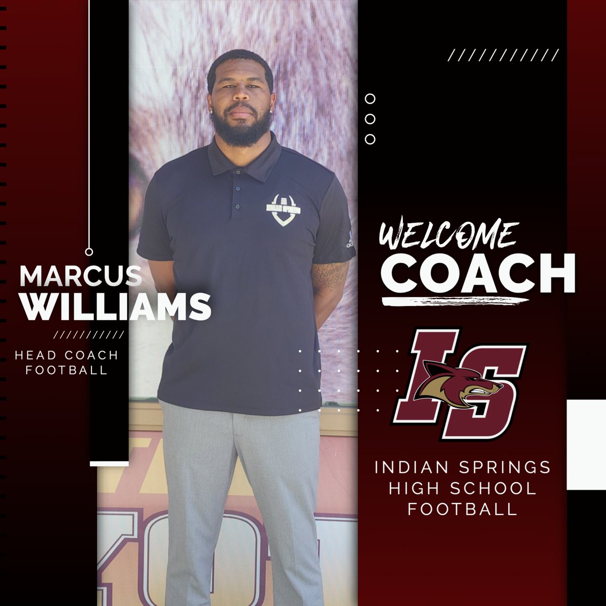 ISHSCoyotes's tweet photo. Coyotes Athletics is excited to announce our New Head Football Coach at ISHS, Coach Marcus Williams.  He is also our Head Track Coach.   We are excited with what he brings to the table and are looking forward to his tenure leading our Coyotes Football Program moving forward! https://t.co/rJJw4G2XyW