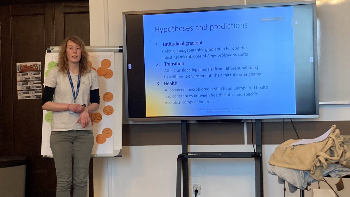ProjectEmysR's tweet photo. 2nd annual meeting: Carolin Eichert presenting her #PhD project « #Microbiome and #health of reintroduced
#Emys orbicularis in #Europe » for improved #conservation #management #ForNature 
@KTheissinger 
@LOEWE_TBG 
@geobiodiversity 
@IPHC_Strasbourg https://t.co/nm0YIW86rm