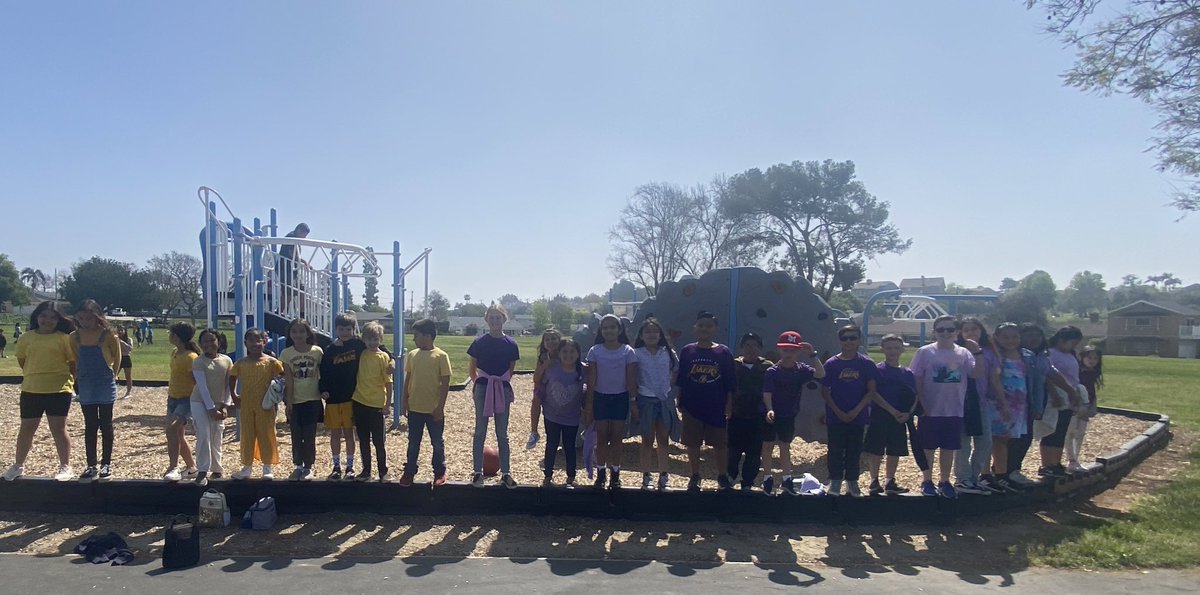 principaldulles's tweet photo. Students wore colors of the rainbow by grade level to support Autism Awareness 🐬#nlmusd #autism awareness. #DullesElementary. https://t.co/9DIrSpUVa2