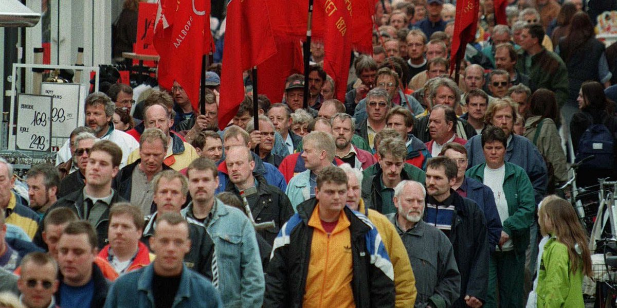 #OtD 27 Apr 1998, a general strike in the private sector broke out in Denmark, involving a fifth of the country's workforce. Lasting for 10 days, union leaders panicked and agreed a compromise. This is a history of the dispute: libcom.org/history/1998-d…