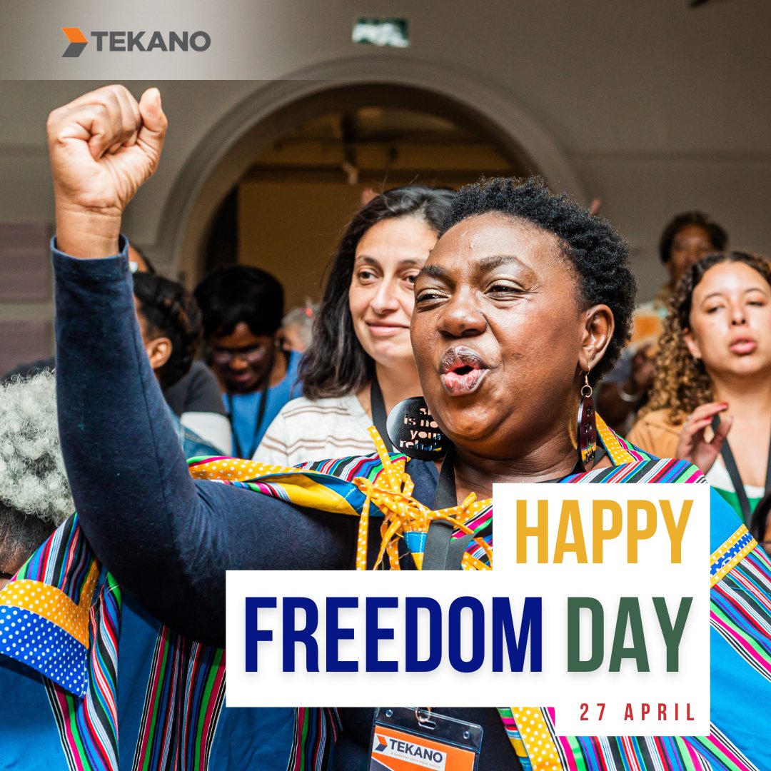 TekanoSA's tweet photo. Happy #FreedomDay, South Africa! ✊🇿🇦

Let's celebrate the hard-won freedoms we enjoy today and work towards a brighter, more equitable future for all. 

At Tekano, we're committed to advancing #HealthEquity and #SocialJustice in our communities. https://t.co/8NlfIKijmV