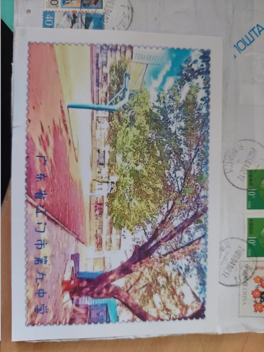 restyki's tweet photo. I received first postcard from China 
I very happy
Thanks LaoHuli behind beautiful postcard and stamps) https://t.co/BZWslUtCCZ