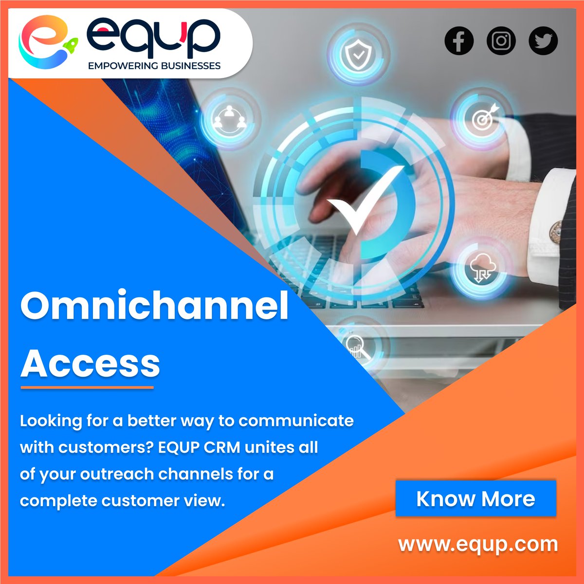 getequp's tweet image. Don&apos;t miss out on customer inquiries! With EQUP CRM&apos;s omnichannel solution, you can track and respond to customer inquiries across all channels.
🌐equp.com/omnichannel
.
.
.
#EQUPCRM #CompleteView #CustomerCommunication #OmnichannelSolution #CustomerInquiries