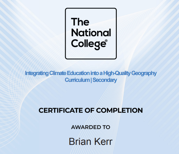 If any geographer is looking for some subject-specific CPD, I suggest having a look at the National College, if your school subscribes. There is a great webinar relating to how to better integrate climate change into geography curriculum (and others). Thank you
<a href="/geogramblings/">Kit Marie Rackley (Geogramblings)</a>