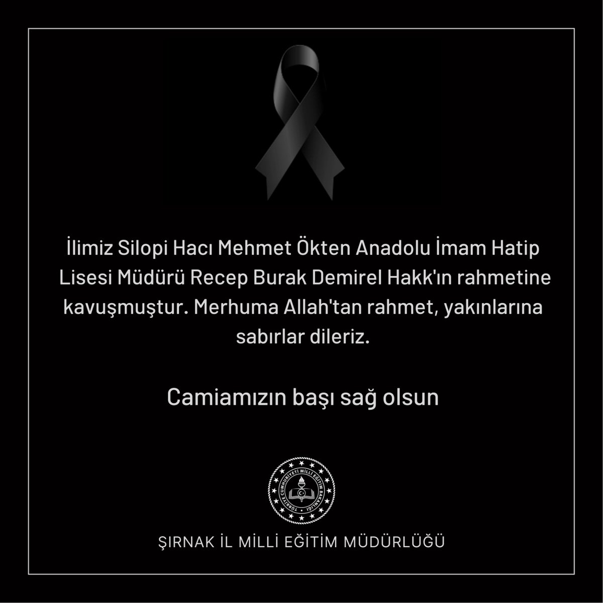 Camiamızın başı sağ olsun

<a href="/tcmeb/">Millî Eğitim Bakanlığı</a> <a href="/valiosmanbilgin/">Osman BİLGİN</a> <a href="/SirnakValiligi/">T.C. Şırnak Valiliği</a> <a href="/Mirzacazim/">Mirza</a>