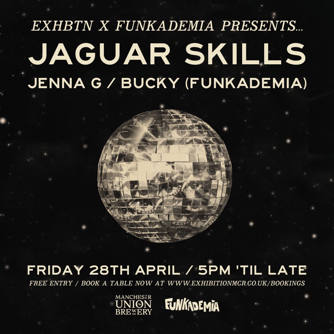Manchester Union Lager (@mcrunionlager) on Twitter photo Free Party at Exhibition with Mancunion lager samples from 5pm! 🍻
<a href="/JAGUARSKILLS/">JAGUAR SKILLS</a> <a href="/j3nnag/">Jenna G</a> <a href="/mark_webster/">M</a> <a href="/Funkademia/">Funkademia</a> Free Party at Exhibition with Mancunion lager samples from 5pm! 🍻
<a href="/JAGUARSKILLS/">JAGUAR SKILLS</a> <a href="/j3nnag/">Jenna G</a> <a href="/mark_webster/">M</a> <a href="/Funkademia/">Funkademia</a>