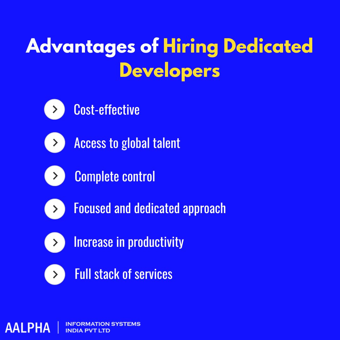 aalphaindia's tweet image. Focus on your core business, while dedicated developers handle your technology needs! 🚀💼 Here are the Advantages of Hiring Dedicated Developers.

#dedicateddevelopers #outsourcingservices #softwareoutsourcing