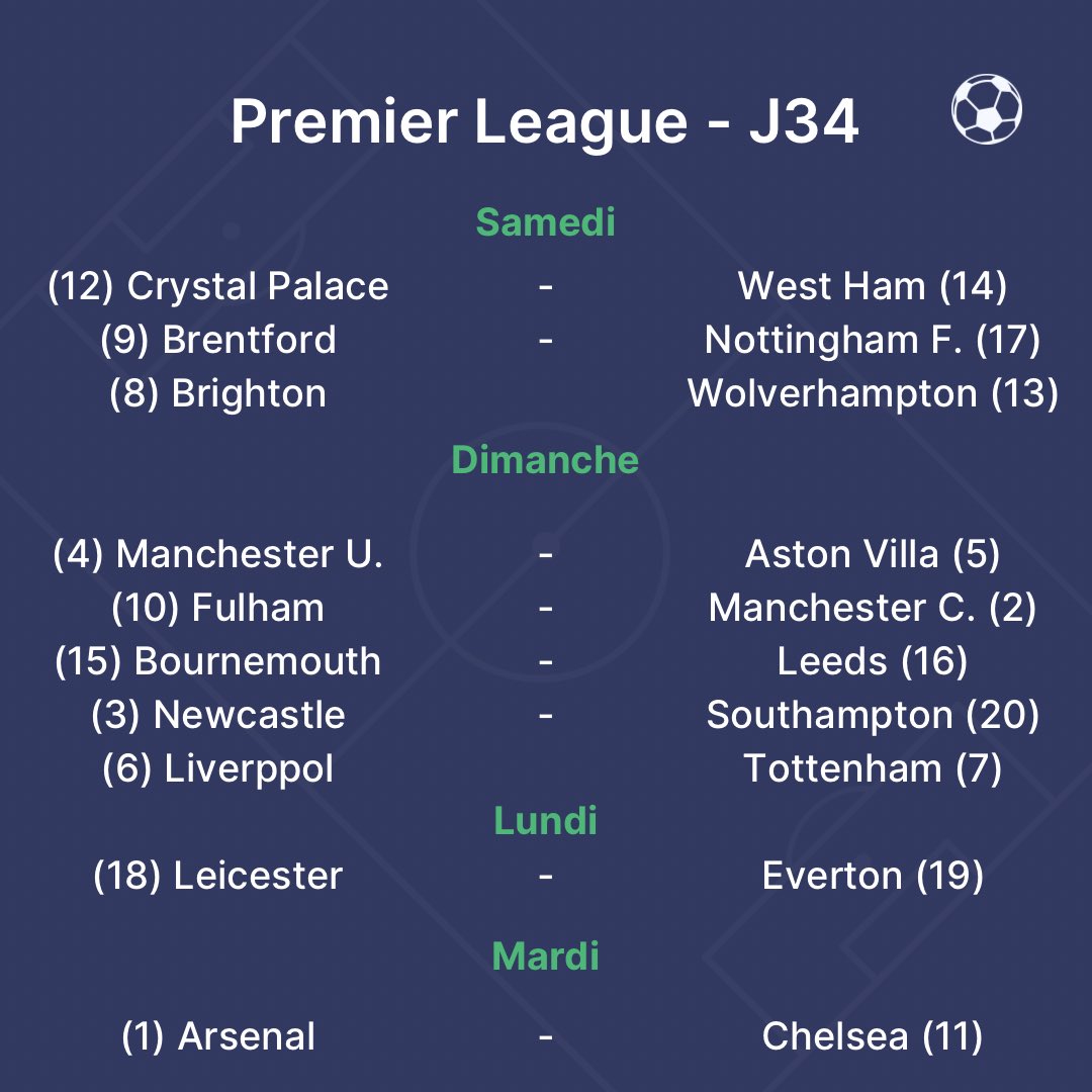 goatim_off's tweet photo. Les matchs du week-end ⚔️

Va faire ta compo 👇
https://t.co/vgIlb8OgZd

#goatim #ManCityARS #PremiereLeague #Ligue1 #football #soccer https://t.co/4jeZEQ93kJ