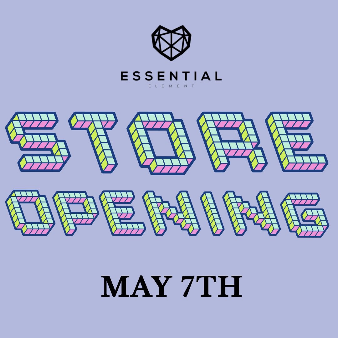 We’ll be opening our online store on May 7th. Stay tuned! #EssentialElement #onlineshopping