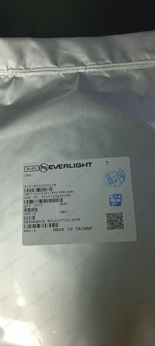 seektronics's tweet image. Today's delivery:IR67-21CL261S65TR8

Inquiry: sales@seektronics.com
Find more: seektronics.com
=======
#Everlight
#electronics
#semiconductor
#semiconductors
#semiconductorindustry
#electronicsmanufacturing
#powerelectronics
#components
#electroniccomponents
#powersupply