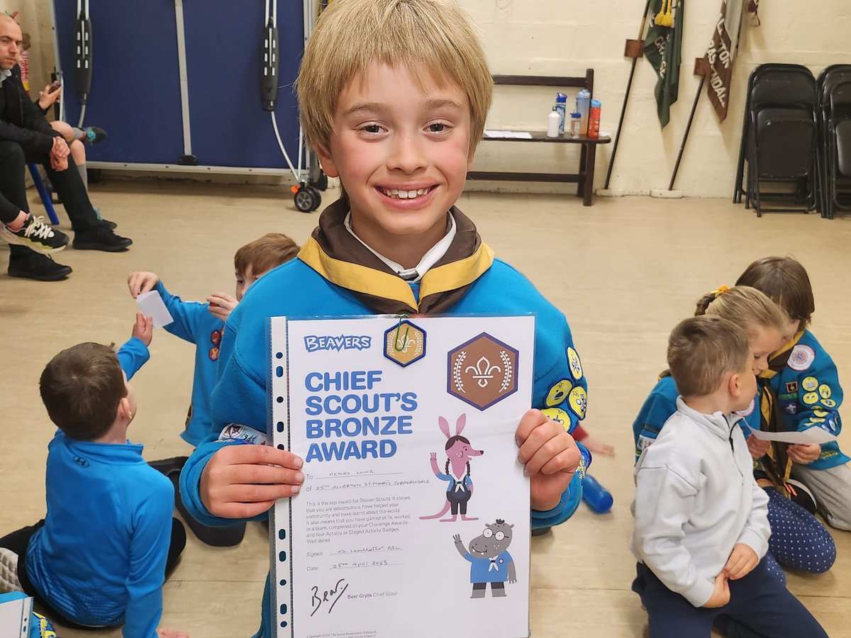 AhmeekJane's tweet photo. Happy Chief Scout Bronze Awarded Beavers #25thAllerton #topaward @richramsaran https://t.co/uuYkR8kfPo