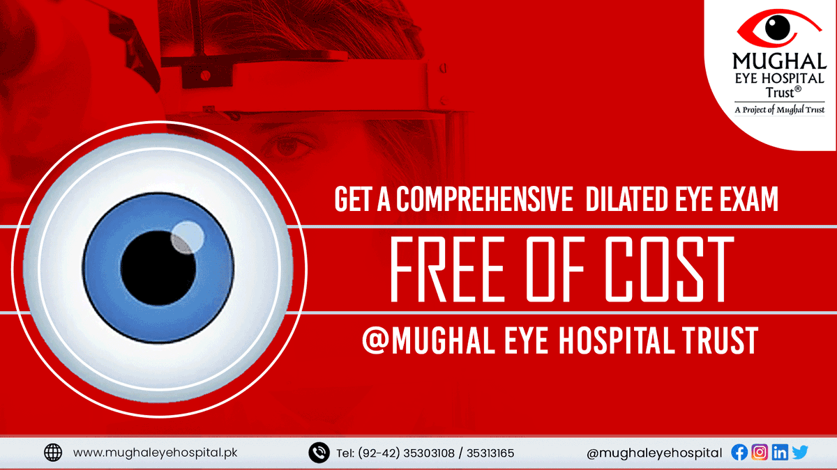 MughalEye's tweet photo. Are you taking good care of your eyes? Regular eye checkups can help detect any issues early on and ensure you have the best vision possible. Don't neglect your eye health – visit Mughal Eye Hospital today!
#mughaleyetrusthospital #eyefacts #FREECHECKUP #eyeexam https://t.co/4gb1wOAOzI