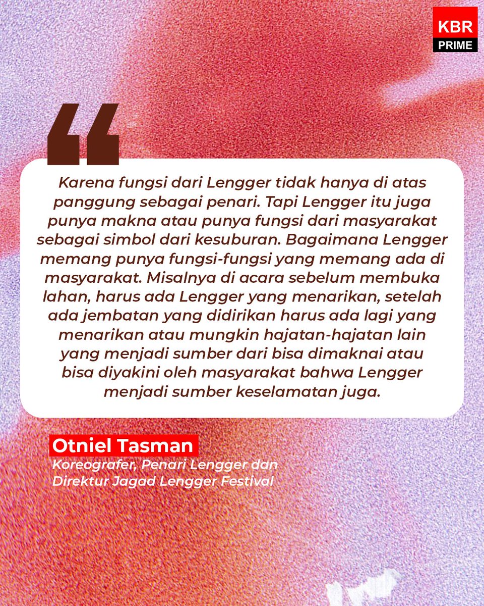 beritaKBR's tweet photo. Pernah melihat tarian Lengger?

Awalnya #Lengger ditarikan laki-laki yang berdandan laiknya perempuan.

Lengger lebih dari sekadar tarian, Lengger punya lapisan-lapisan makna.

Apa saja 'makna' Lengger?
https://t.co/YfmxXiLnKP

#LoveBuzz #LoveBuzzKBRPrime  #PodcastIndonesia https://t.co/yMQqTfRDho