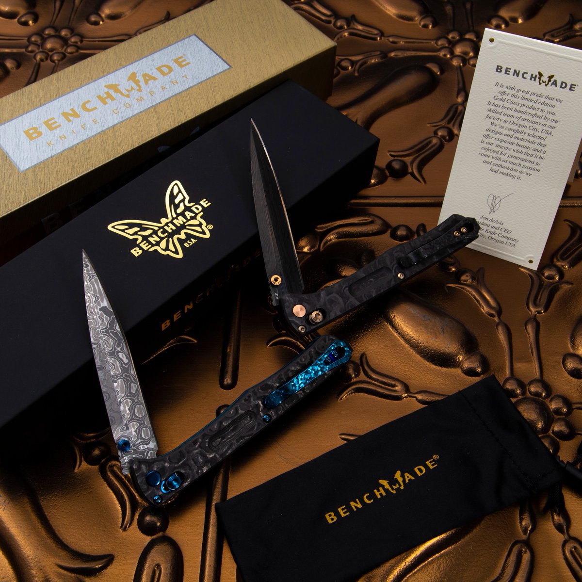 SMKWcom's tweet photo. https://t.co/JiK0bkh8UO
Available today, A Benchmade Gold Class knife is not an ordinary knife. These knives are carefully crafted with top-of-the-line premium materials. The design and precision of Benchmade’s Gold Class knives are simply unmatchable. https://t.co/m3EYaOuBqc