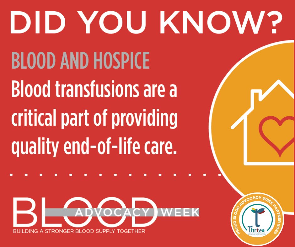 Blood transfusions help manage quality of life for patients at the end-of-life by relieving bleeding, breathlessness, & fatigue.

#bloodadvocacy #whyblood #pkdeficiency #pyruvatekinasedeficiency #blooddisease  #rareanemias #raredisease #hemolyticanemia #geneticanemia