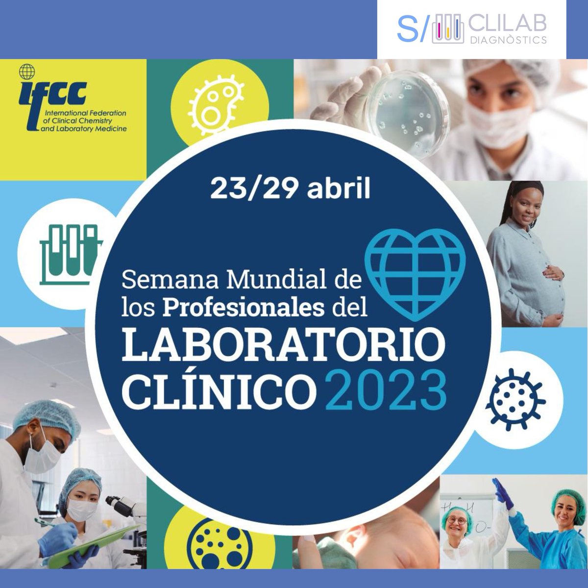ClilabDiagnos's tweet image. Per això, amb la #globalmedlabweek, la @IFClinChem cerca reconèixer i reivindicar l&apos;impacte vital del laboratori i el paper fonamental dels Professionals del Laboratori Clínic en la salut i l&apos;atenció al pacient a tot el món.👇