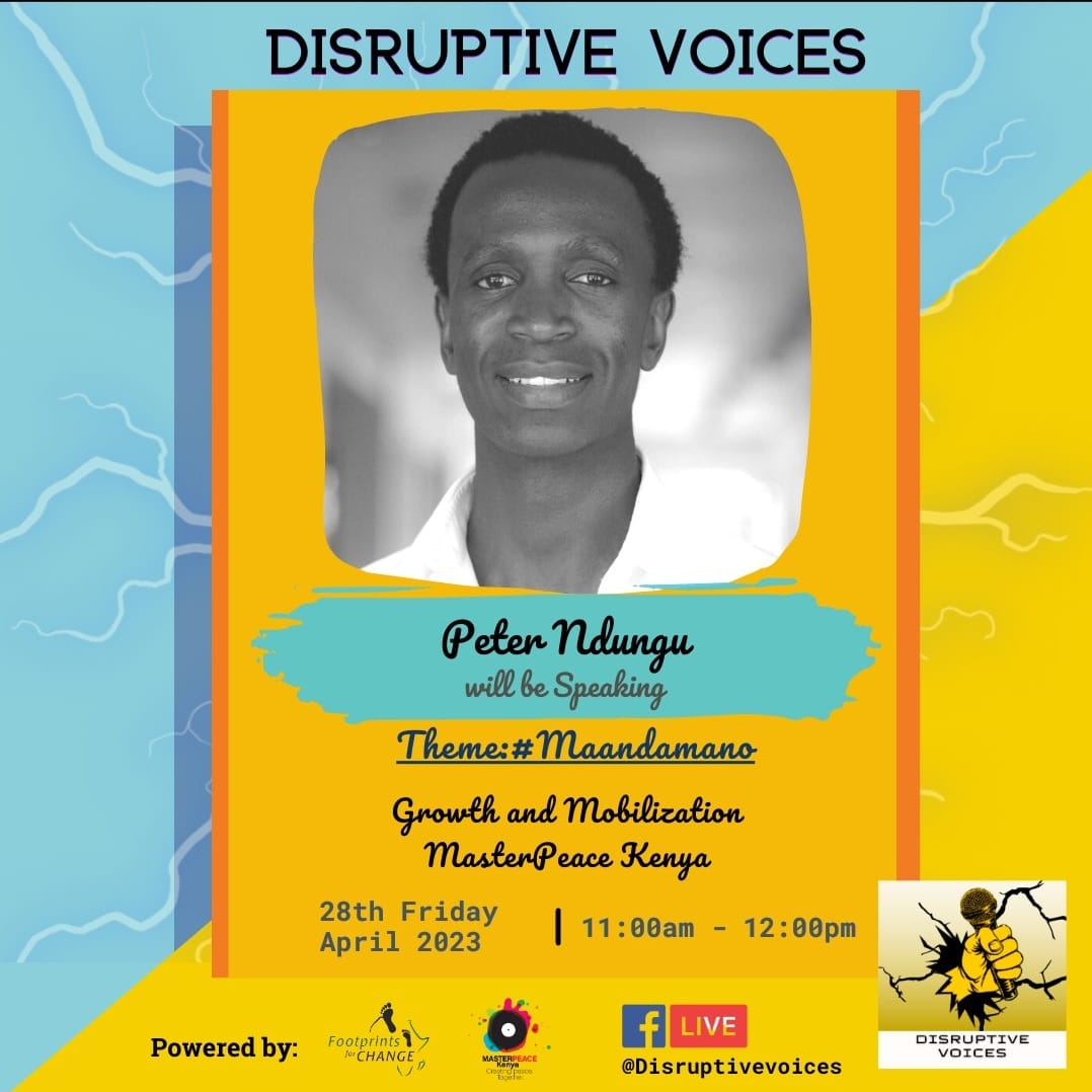 Masterpeaceke's tweet photo. Join us this Friday as we speak to young leaders who are making a difference in their communities. In this series of our ongoing #DisruptiveVoices, we reflect on the ongoing political crisis in Kenya. https://t.co/EiwsErCM05