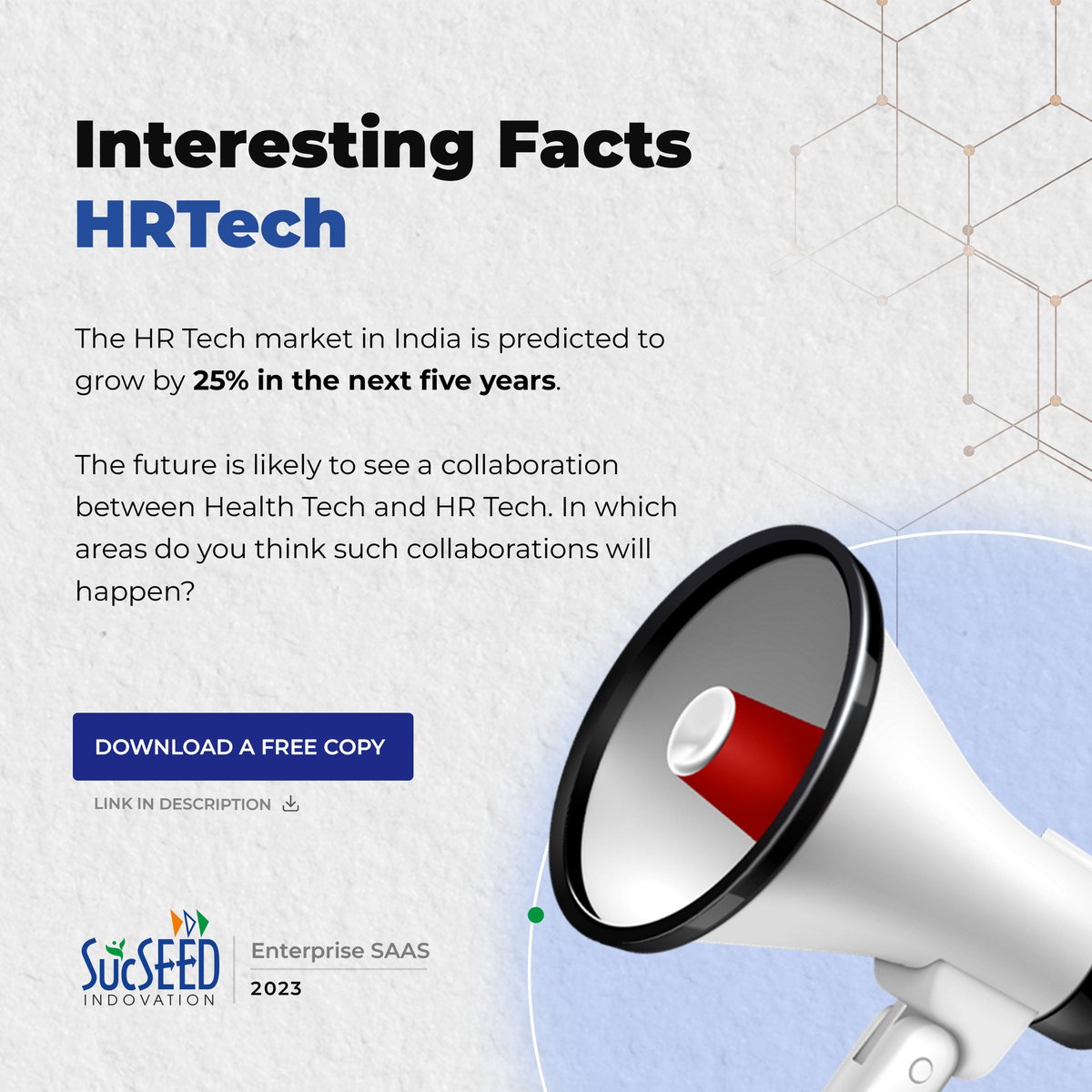 HR Tech market in India is predicted to grow by 25% in the next 5 years. The future is likely to see a collaboration between Health Tech and HR Tech. Download report -shorturl.at/aEQ56 #hrtech #sucseed #india #startups #venturecapital #founders