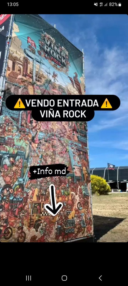 ⚠️VENDO ENTRADA DEL VIÑA⚠️
💸 Muy baratitaa
Que es el viña y os lo vais a pasar mu bieeeeen🍻🎸🏕🤟🏻
RT porfa podenquiiis