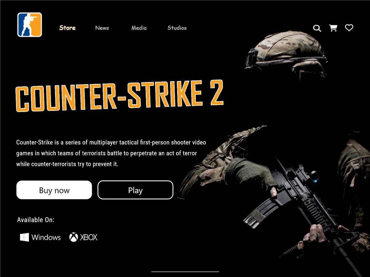 IgbaoretoW's tweet photo. Hey designers!
Checkout my iPad frame #game UI design for #counterstrike2 using #AdobeXD with mockup
Feel free to comment
#uiuxdesign #landingpage #smartmockups #productdesign https://t.co/Mw768EbOyI