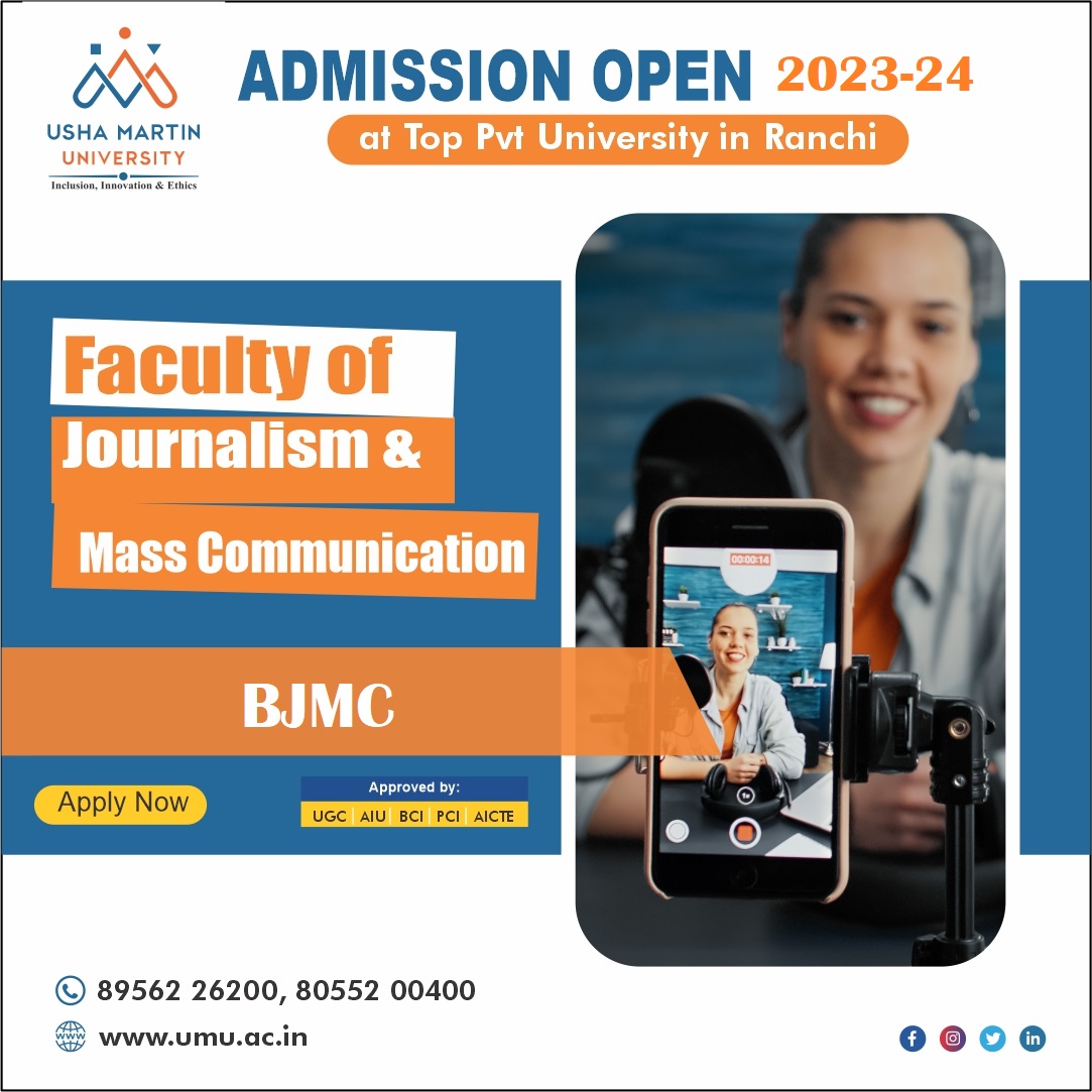 Faculty of Journalism & Mass Communication
Visit Now: bit.ly/3AyZ1hT
#ushamartinuniversity #admisisonopen2023 #umufaculty #applynow #bjmccourse #highereducation #topuniversity