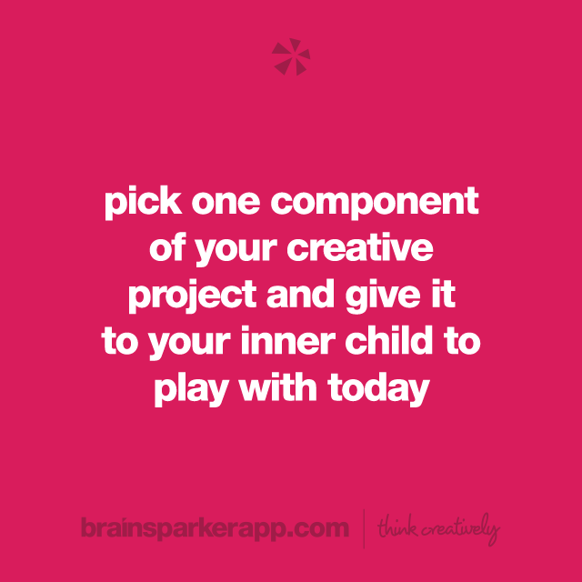 brainsparkerapp's tweet image. Pick one component of your creative project and give it to your inner child to play with today! 👍✨

#thinkcreatively #creativity #creativethinking