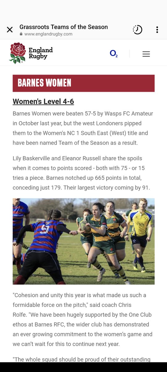 Amazing achievement!! Our 1st team has been selected as one of <a href="/EnglandRugby/">England Rugby</a> grassroots team of the year!!! This is truly a whole squad effort and you can read the full article here englandrugby.com/news/article/g…