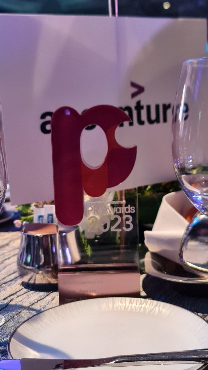 Best PR Campaign for B2B (Bronze). What a nice way to cap a successful #Sustainability campaign. #accenture #PRAwards
