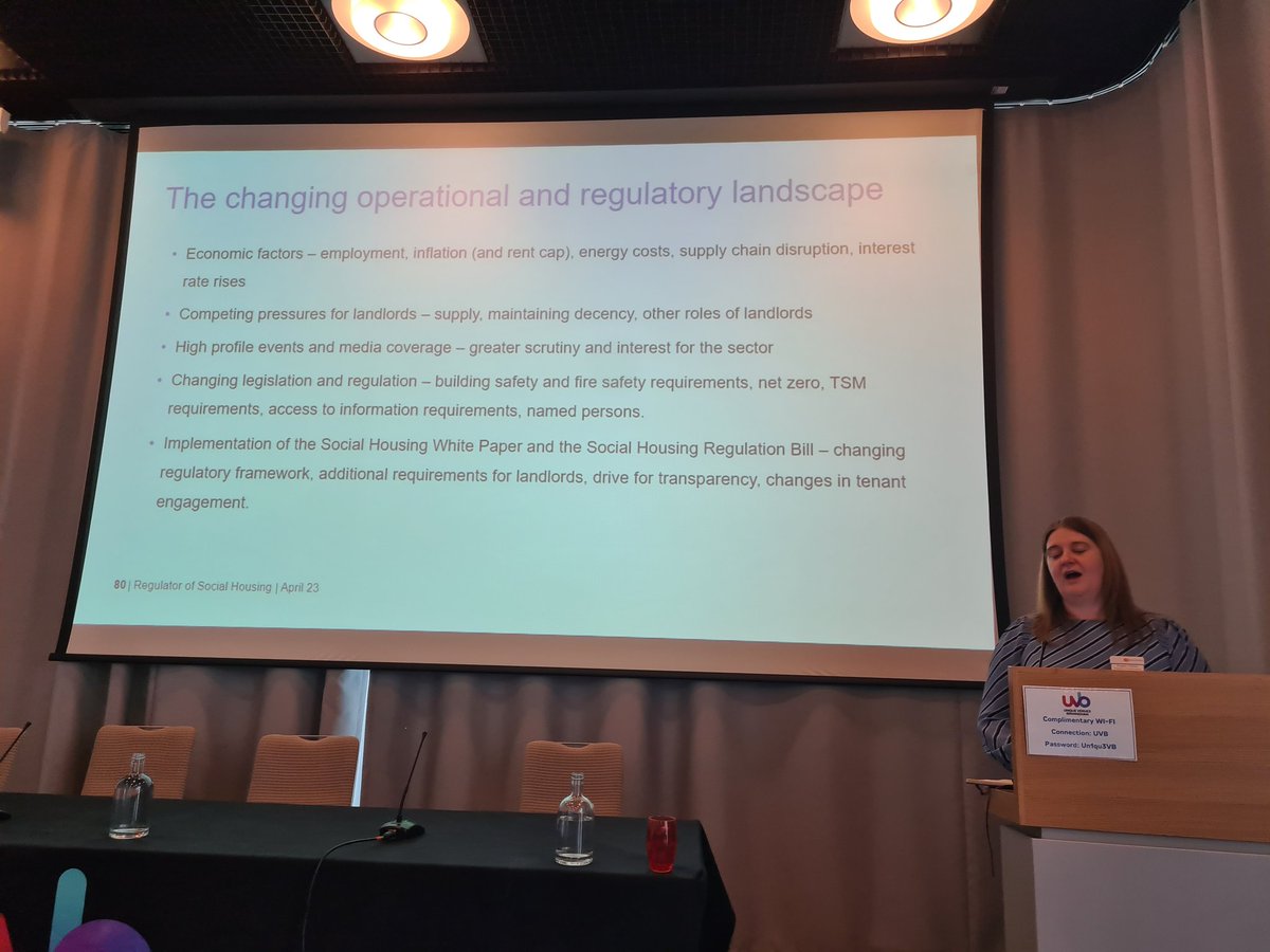 Angela Holden of <a href="/RSHEngland/">Regulator of Social Housing</a> looks at sector risks and regulatory expectations, including the need for there to be momentum behind implementing change on consumer regulatory requirements at our <a href="/Devonshires/">Devonshires</a> #birmingham #socialhousing conference