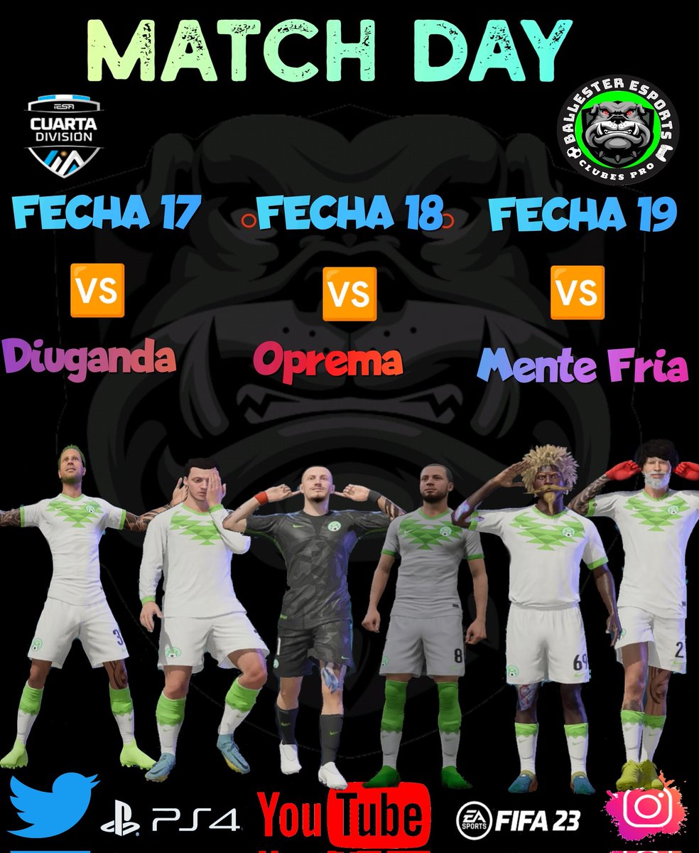 Ballester_eS's tweet photo. 🥇 Jueves de Liga IESA 🥇

⚽ Triple y últimas fechas de IESA Argentina ⚽

#ballesteresports #FIFA23 
#clubespro #EAesports https://t.co/kLbTEC8kgJ