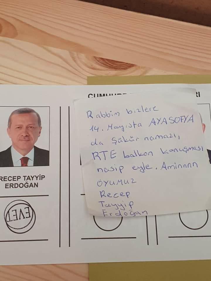 Ayasofya için oyumuz Erdoğan’a…