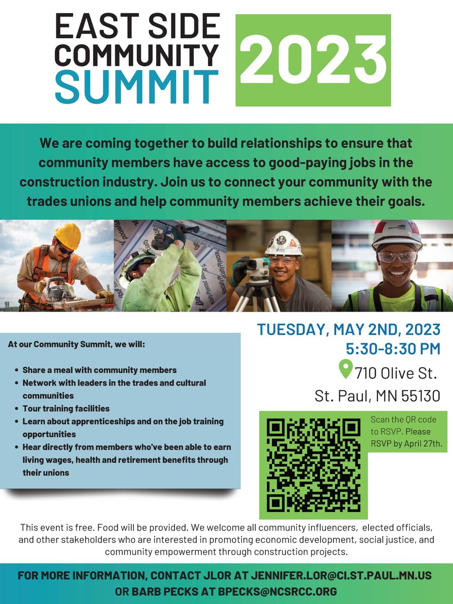 Community leaders - Influencers: You are invited to learn more about construction pathways! Join me on Tuesday to learn how we are uplifting residents! <a href="/SaintPaulPED/">City of Saint Paul Planning & Economic Development</a> <a href="/RamseyCounty/">RamseyCounty</a> <a href="/SPPortAuthority/">Saint Paul Port Authority</a> <a href="/MCXforthePeople/">Mai Chong Xiong</a> <a href="/NelsieYang/">Nelsie Yang</a>