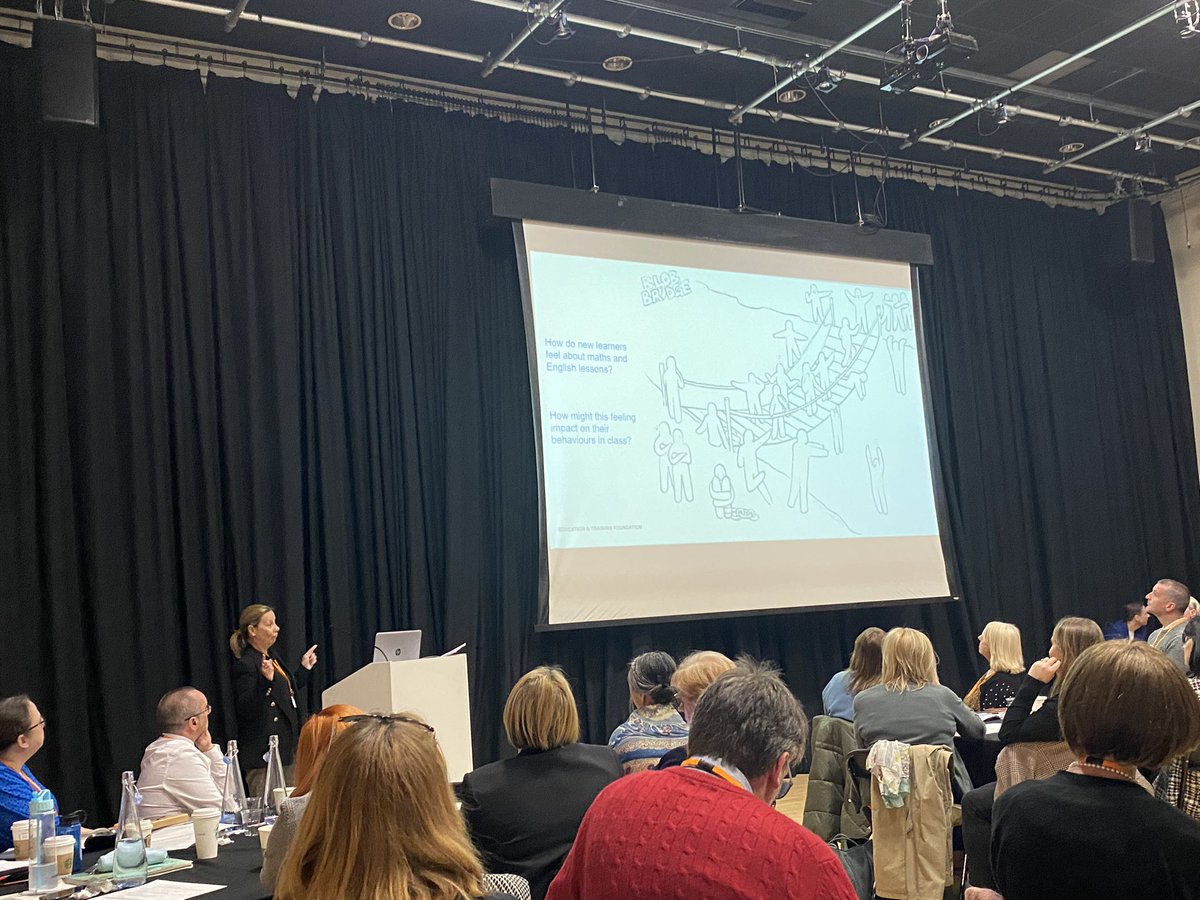 Julie Baxter, National Head of Maths at @E_T_Foundation, encouraged the room to think about how learners feel about their maths and English lessons and how that might affect their behaviours in class.
#feconference #CENTURY #BMet #ETFSupportsFE
