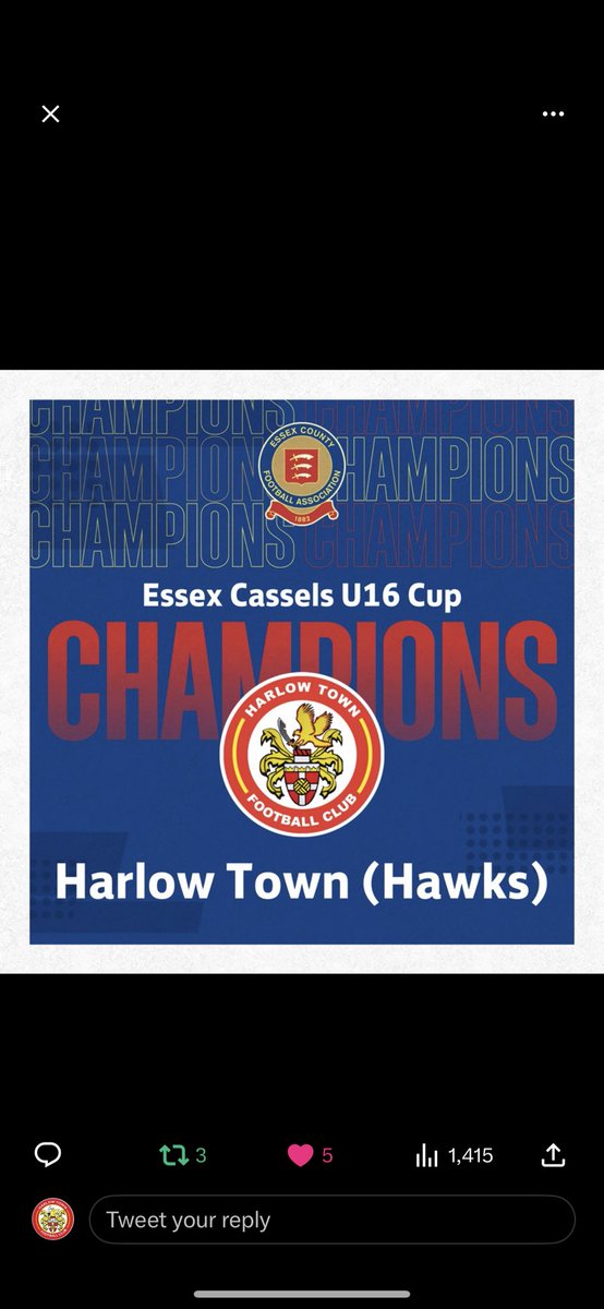 Harlow Town U18 EJA 21/22 tweet media