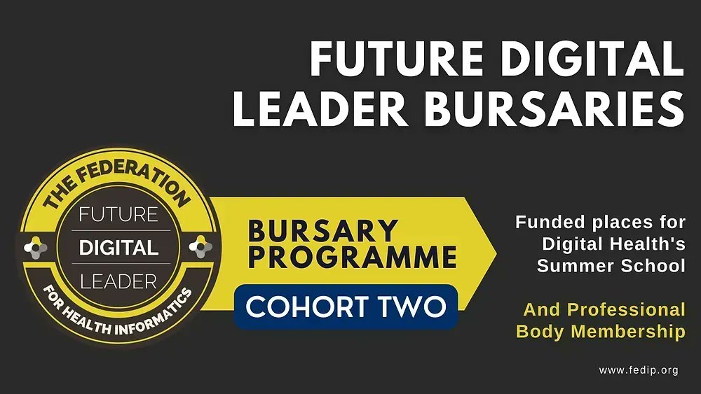 FEDIP-The Federation for Informatics Professionals (@fed_ip) on Twitter photo 🟢 Are you in your early informatics career?
🟡 Would you like to attend the Digital Health Summer School and join a series of invite only events?
Then this bursary place to summer school + membership of a professional body might be for you- read more > buff.ly/3L08cgo 🟢 Are you in your early informatics career?
🟡 Would you like to attend the Digital Health Summer School and join a series of invite only events?
Then this bursary place to summer school + membership of a professional body might be for you- read more > buff.ly/3L08cgo
