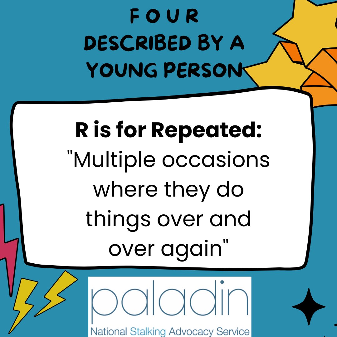 FOUR

Identifying Stalking: A Young Person's Perspective

2 aims of our sessions are to embed FOUR &amp; explain the importance of CONTEXT. This particular young person created a poster with their own version of FOUR and &amp; WE LOVE IT #NSAW2023 #StalkingEducation #HealthyRelationships
