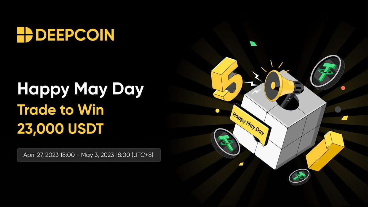 Let's celebrate #internationalworkersday !🎉🎉

🏆23,000 USDT
⏲️18:00, April 27 - 18:00, May 3 (UTC+8)

Trade &amp; deposit in Deepcoin to split big prize!

Event details:
link.medium.com/ANmCIoY0kzb

Follow, Rt &amp; Like this tweet, pick 5 winners to split an extra 200 USDT!!!🙌