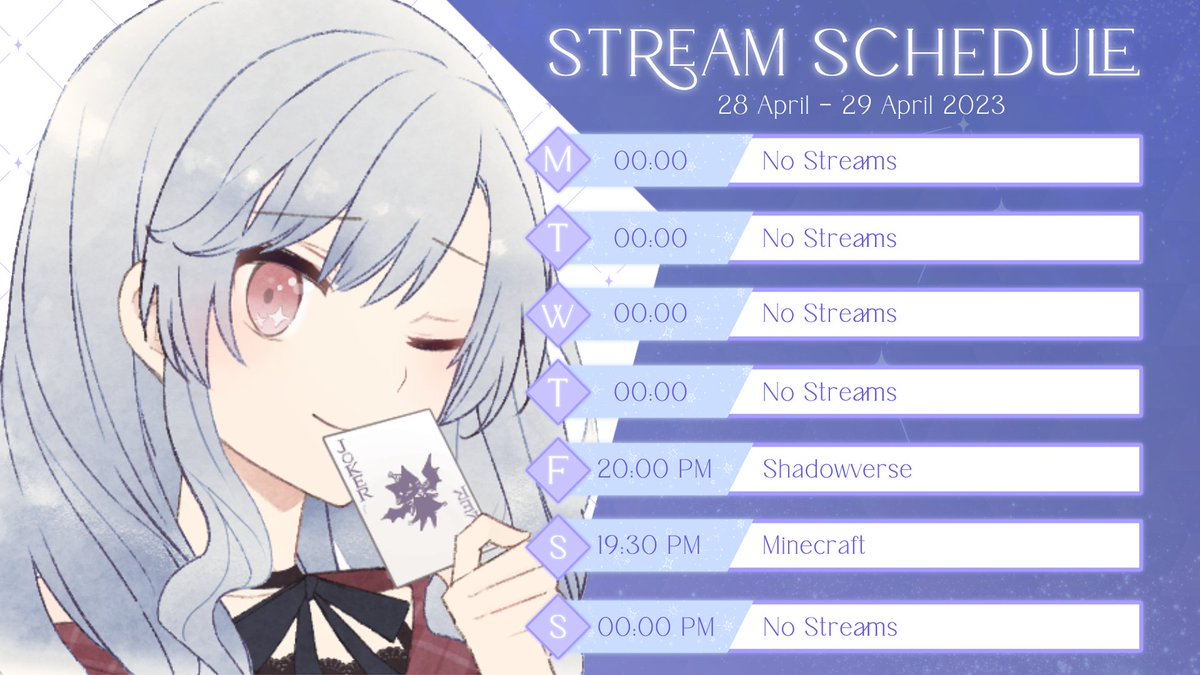 shinarurun's tweet photo. Here's the schedule for this week! ✨ 

『 Tags 』
✧ General: #Shinarurun
✧ Live: #ShinALIVE
✧ Fanart: #Sashinaru
✧ Cover/Sing: #Narucordia
✧ Clip: #ShinOnCam
✧ Meme: #a6na
✧ NSFW: #Shinahn 

-✦✦✦- 

『 Donation and Support』    
✧ Trakteer / https://t.co/Ytu3HWklbO https://t.co/BIE2Zmpkyi