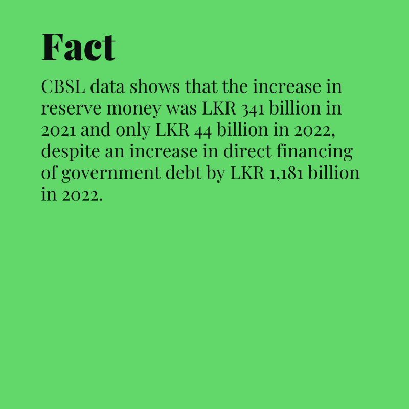 factchecklka's tweet photo. Commenting on the question of inflationary pressure created in #LKA due to increased money printing 💸 the @CBSL governor claims that money printing has ⬇ in 2022 compared to 2021.
Swipe ◀️ to find out why he is right!
👉 Read the full: https://t.co/unY83JPfGp
#FactCheckLk
