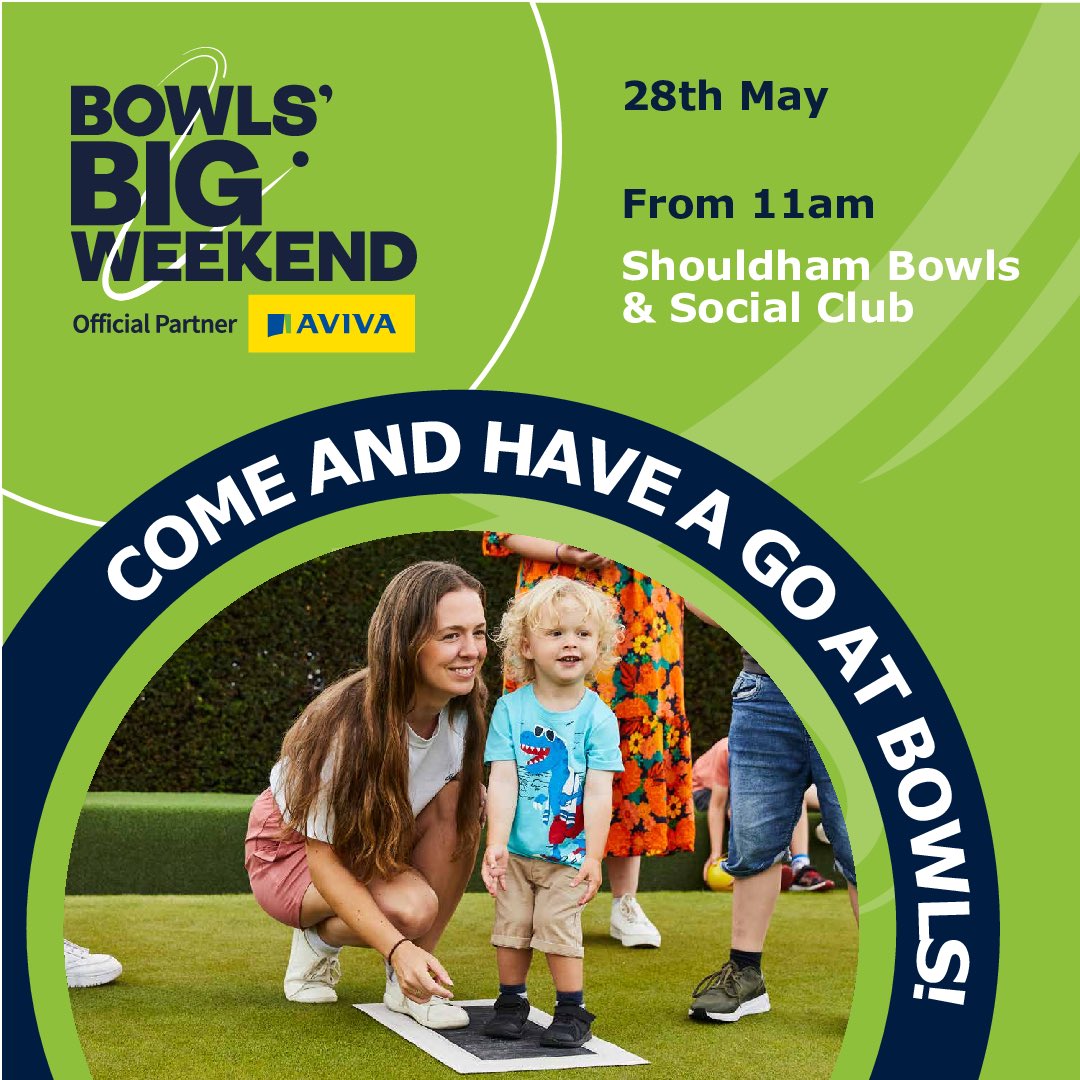 ShouldhamBowls's tweet photo. Big Bowls Weekend 2023. Shouldham Bowls and Social Club invite you to come and have a go at Bowls. Sunday 28th May. #bigbowlsweekend #bigbowlsweekend23 #bowls #bowlsengland #lawnbowls #shouldham #marham #fincham #downhammarket #kingslynn #swaffham #watlington #aviva https://t.co/vWVNsbbnPp